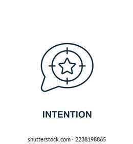 Intention icon. Monochrome simple Human Productivity icon for templates, web design and infographics