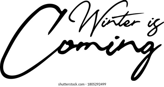 inter is Coming Calligraphy Black Color Text 
on White Background