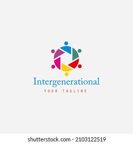 inter generational illustration logo design