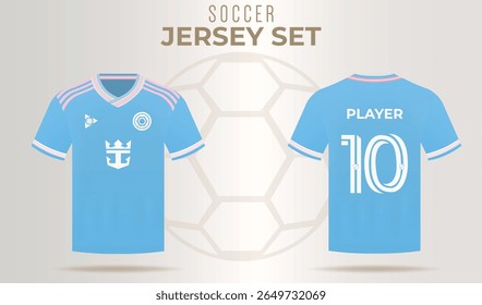 Inter Miami Blue Soccer Jersey Mockup para Jogador Número 10