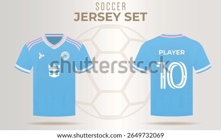 Inter Miami Blue Soccer Jersey Mockup for Player Number 10