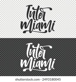 inter miami lettering clipart template design