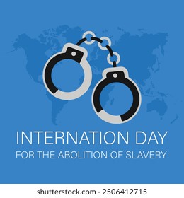 inter nation day for the remembrance of the slave trade and its abolition.shackles.23 august.world map .art and illustrator.freedom.icon.vector design
in blue background