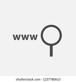 Inter World Wide Web search magnifying glass icon