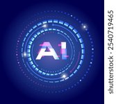 Interact with AI artificial intelligence virtual assistant chatbot in concept of AI artificial intelligence prompt engineering, AI deep learning to use generative AI for work support.