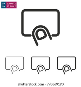 Interact - outline icon on white background. Editable stroke. Vector illustration