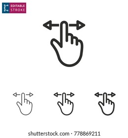 Interact - outline icon on white background. Editable stroke. Vector illustration
