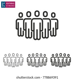 Interact - outline icon on white background. Editable stroke. Vector illustration