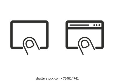 Interact vector icon. Black illustration isolated on white background for graphic and web design.