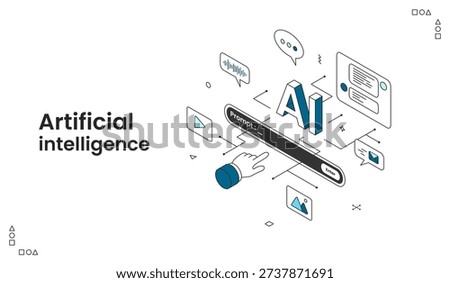 Interacting with AI, Hand Typing a Prompt for Generative Artificial Intelligence and Smart Content Creation