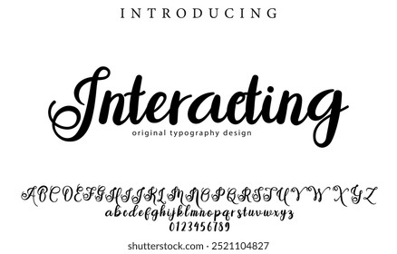 Interacting Font Stylish brush painted an uppercase vector letters, alphabet, typeface