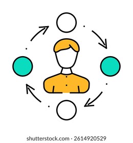interaction businessman line icon vector. interaction businessman sign. isolated symbol illustration