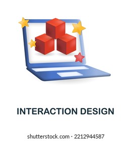 Interaction Design Icon. 3d Illustration From Web Development Collection. Creative Interaction Design 3d Icon For Web Design, Templates, Infographics And More