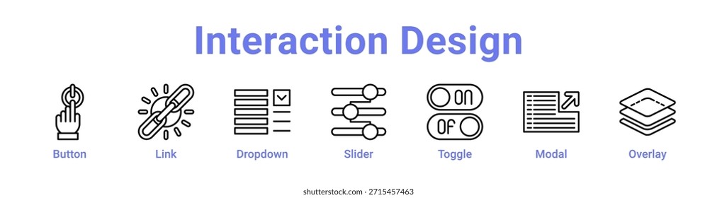 Interaction Design Icon Banner and collection