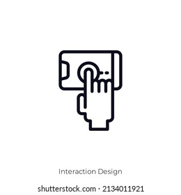 Icono de Diseño de interacción. Diseño de icono de estilo de esquema aislado en fondo blanco