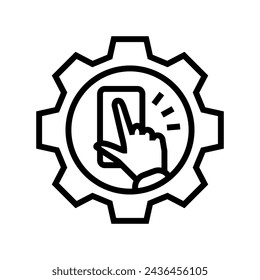 interaction design ux ui line icon vector. interaction design ux ui sign. isolated contour symbol black illustration