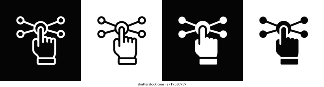 Conjunto de iconos monocromáticos de interacción dual