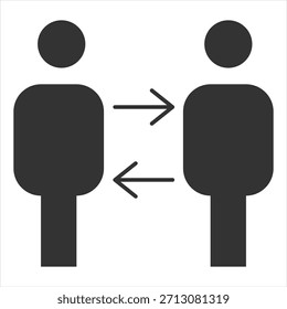 Ilustración vectorial de iconos de glifo de interacción