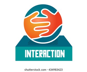 Interaction graphic. Flat vector illustration.