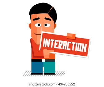 Interaction graphic. Flat vector illustration.