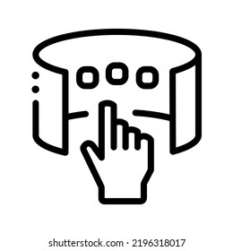 interaction hand icon illustration editable stroke