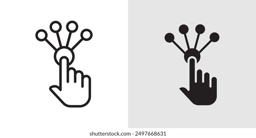 Interaction icon Black line art vector logo set