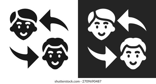 Interaction Icon In Black And White Glyph Style