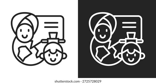 Icono De Interacción En Estilo De Línea En Blanco Y Negro