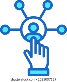 Interaction Icon Blue Color Vector Illustration
