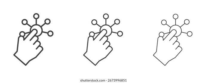 Diseño del icono de la interacción, conveniente para el Web, las infografías, la interfaz y los App.