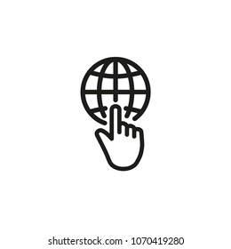 interaction icon - finger touch, interact symbol