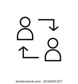 Interaction icon Flat art illustration in outline