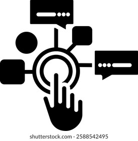Interaction Icon Glyph Vector Illustration