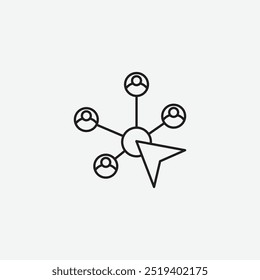Icono de interacción aislado sobre fondo blanco