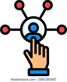 Interaction Icon Lineal Color Vector Illustration