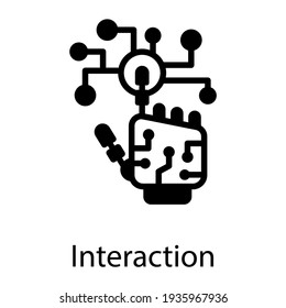 Interaction icon in modern filled style 