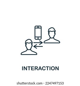 Interaction icon. Monochrome simple Project Management icon for templates, web design and infographics