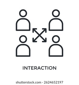 Interaction Icon Outline Style. Vector Illustration For Graphic Design