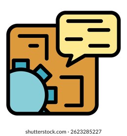 Interaction icon. Outline interaction vector icon color flat isolated