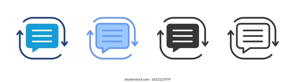 Interaction icon set multiple style collection
