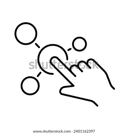 Interaction icon. Simple outline style. Experience, choice, variety functions, multiple digital skills, click finger concept. Thin line symbol. Vector illustration isolated.