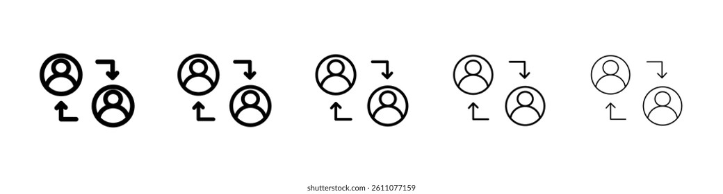 Interaction icon Symbol mark in Outline style