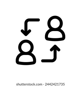 Interaction icon in trendy outline style isolated on white background. Interaction silhouette symbol for your website design, logo, app, UI. Vector illustration, EPS10.