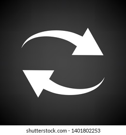 Interaction Icon. White on Black Background. Vector Illustration.