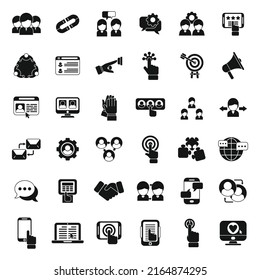 Interaction icons set simple vector. Test process. Ux user