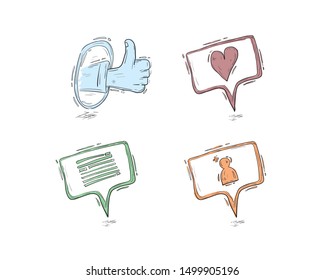 interaction icons for social media platforms
