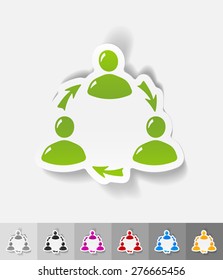 interaction ikon paper sticker with shadow. Vector illustration