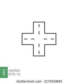 Interaction line icon. Simple outline style. Four, street, traffic, way concept. Sign and symbol for web site design, logo, app, UI. Vector illustration isolated on white background. EPS 10