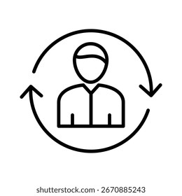 Ilustración vectorial de icono de línea de interacción