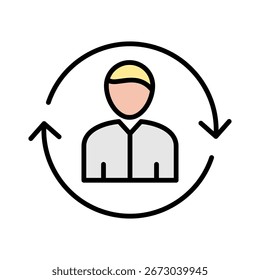 Ilustración vectorial de iconos de color lineal de interacción